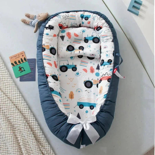 Berceau Bébé - NidPortableBébé™ - Voiture Bleue - Dodo magique