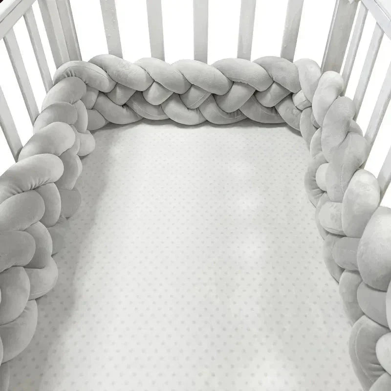 TOUR DE LIT BEBE - CozyKnot™ - Gris - Petit cœur doux