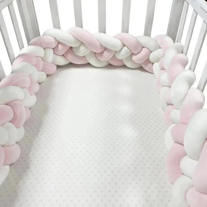 TOUR DE LIT BEBE - CozyKnot™ - Rose Blanc - Petit cœur doux